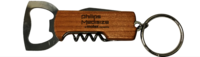 6 Points - Wood Bottle Opener: Keychain Bottle Opener/Corkscrew Combo